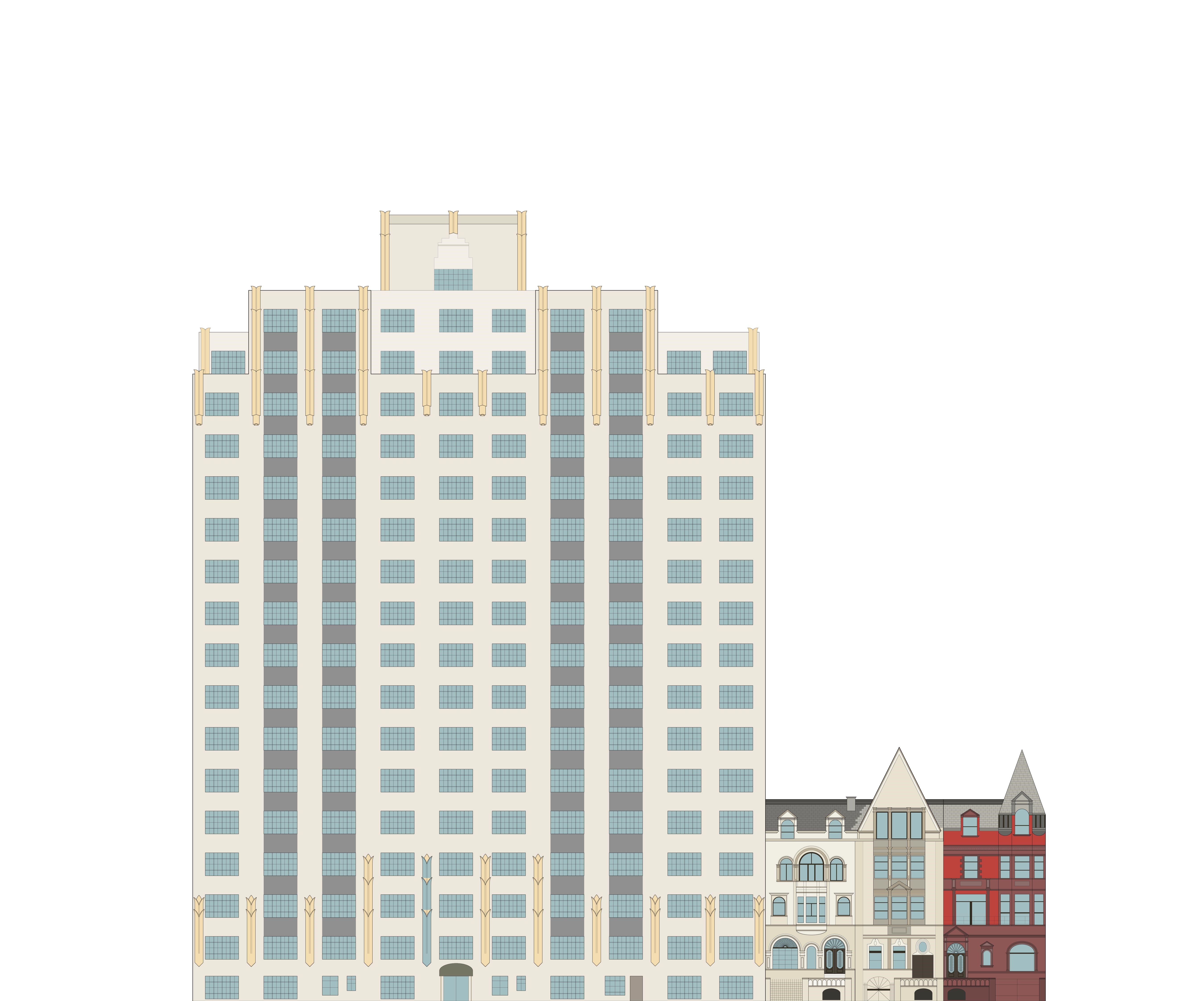 Elevation of 211 Central Park West