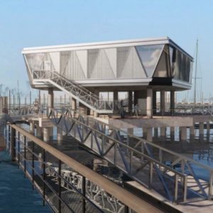 color mock up of 79th Street boathouse design