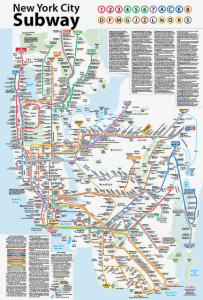 Color image of Tauranac Subway Map Poster